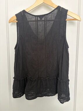 Rails Black Sleeveless Peplum Tank